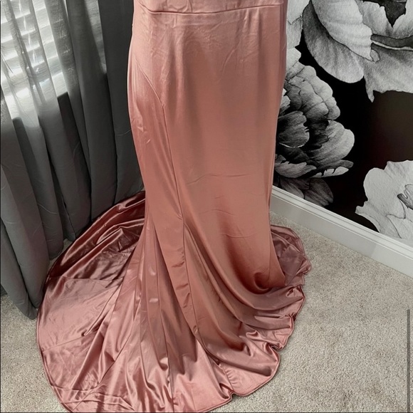 NWT H&M Satin Rose Quartz Prom Wedding Gown - Picture 4 of 10